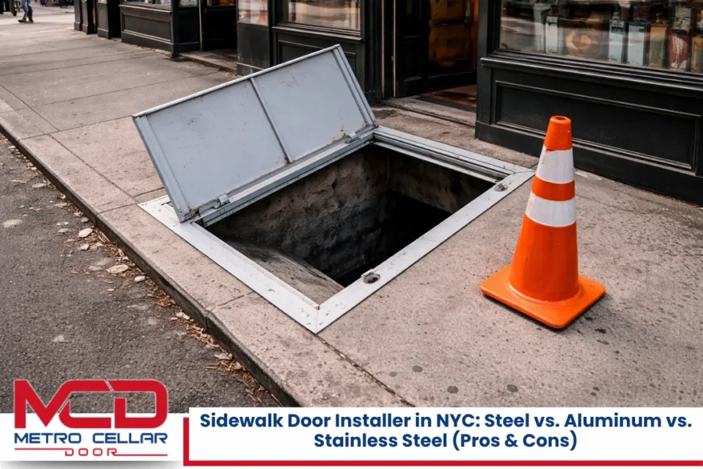 Sidewalk Door Installer in NYC Steel vs. Aluminum vs. Stainless Steel (Pros & Cons)