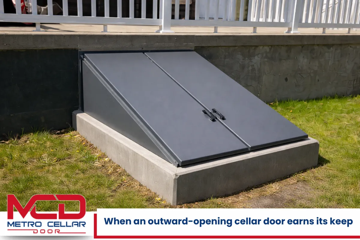 When an outward-opening cellar door earns its keep