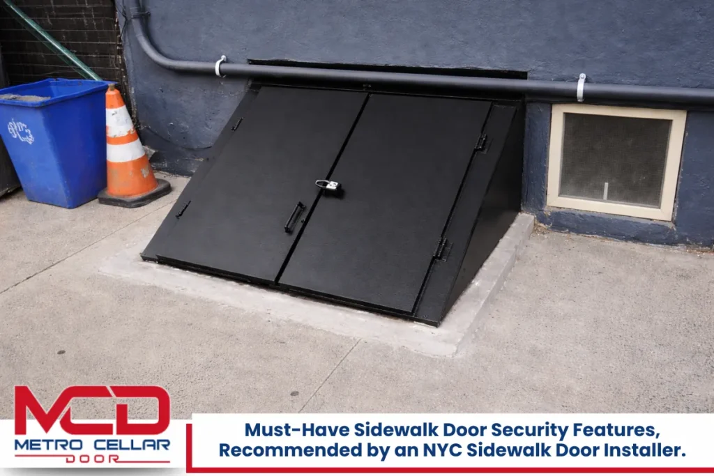 Must-Have Sidewalk Door Security Features, Recommended by an NYC Sidewalk Door Installer.
